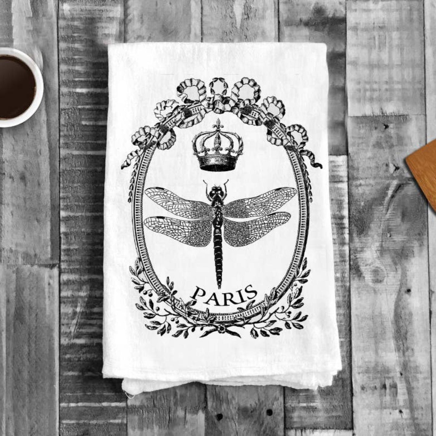 Queen Bee Paris Writing , Cotton Tea Towels