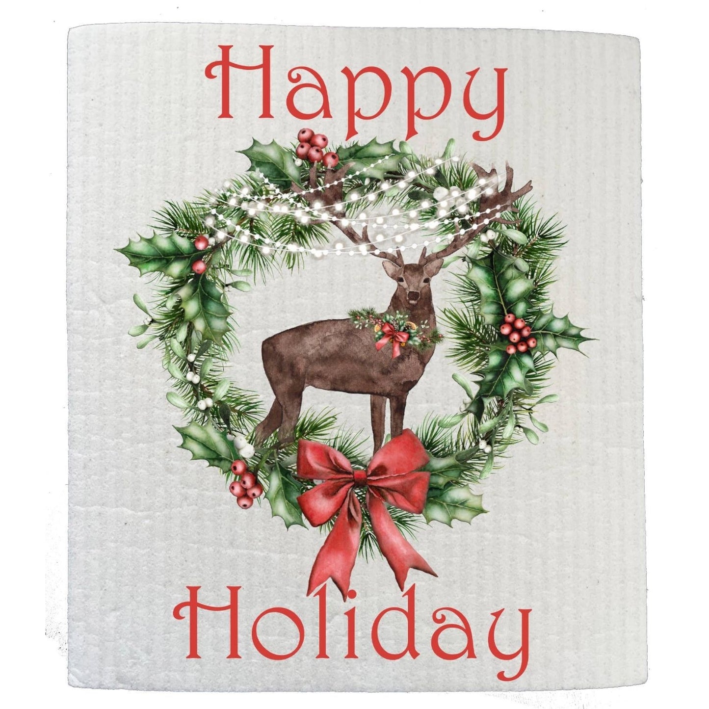 Rustic Country Christmas Holiday SWEDISH DISH CLOTH