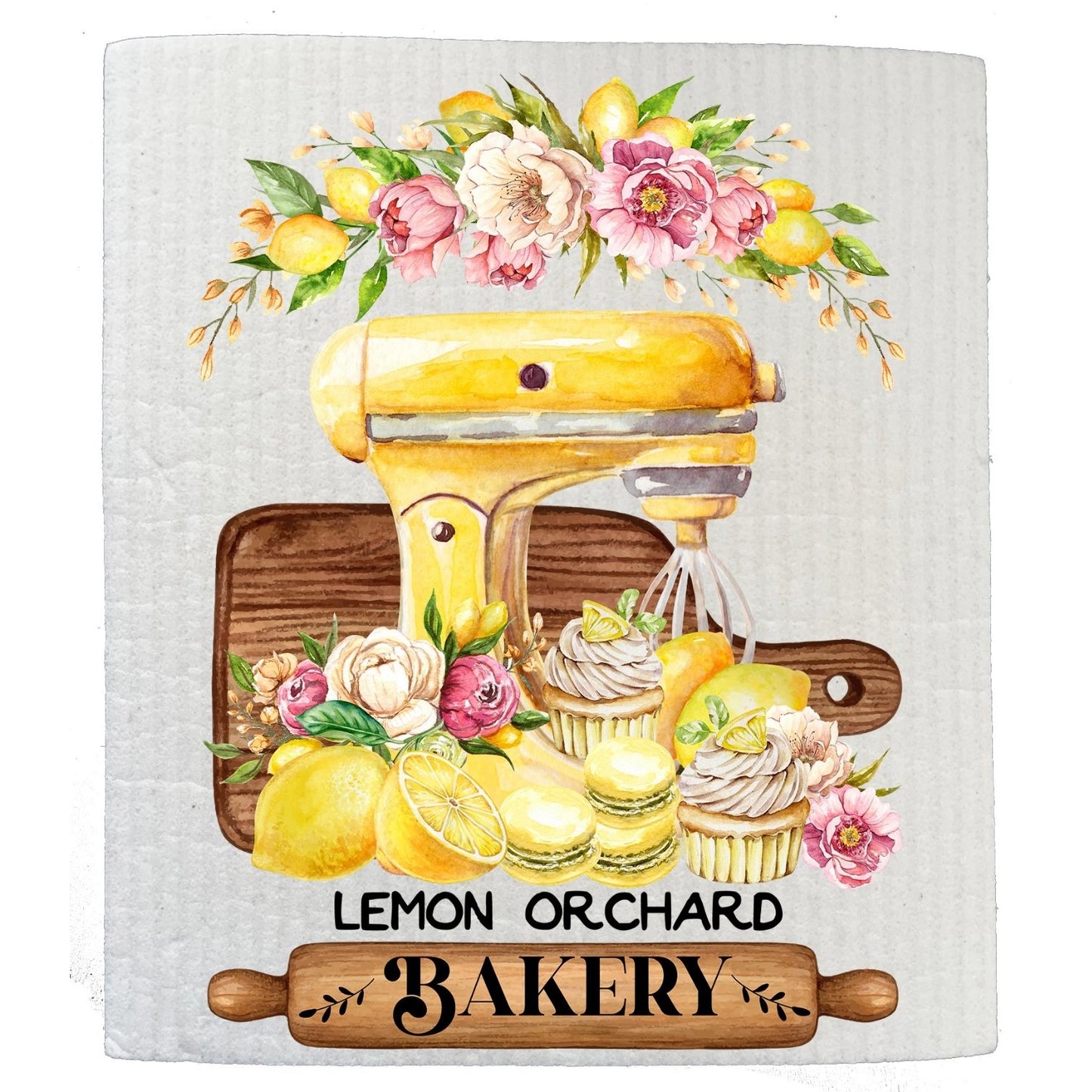 Farmhouse Lemon Orchard Bakery Kitchen SWEDISH DISH CLOTH | Jessy Lane