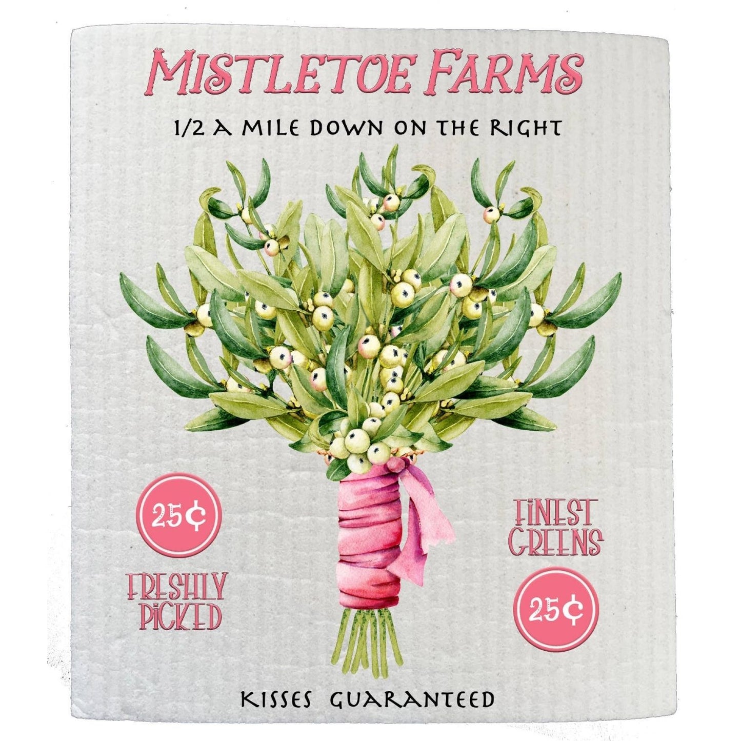 Christmas Mistletoe Farms SWEDISH DISH CLOTH