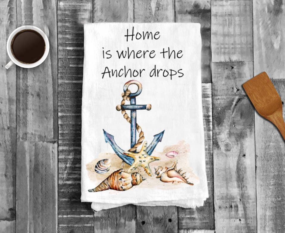 Beach Sea Shells Ocean Anchor Cotton Tea Towels Kitchen