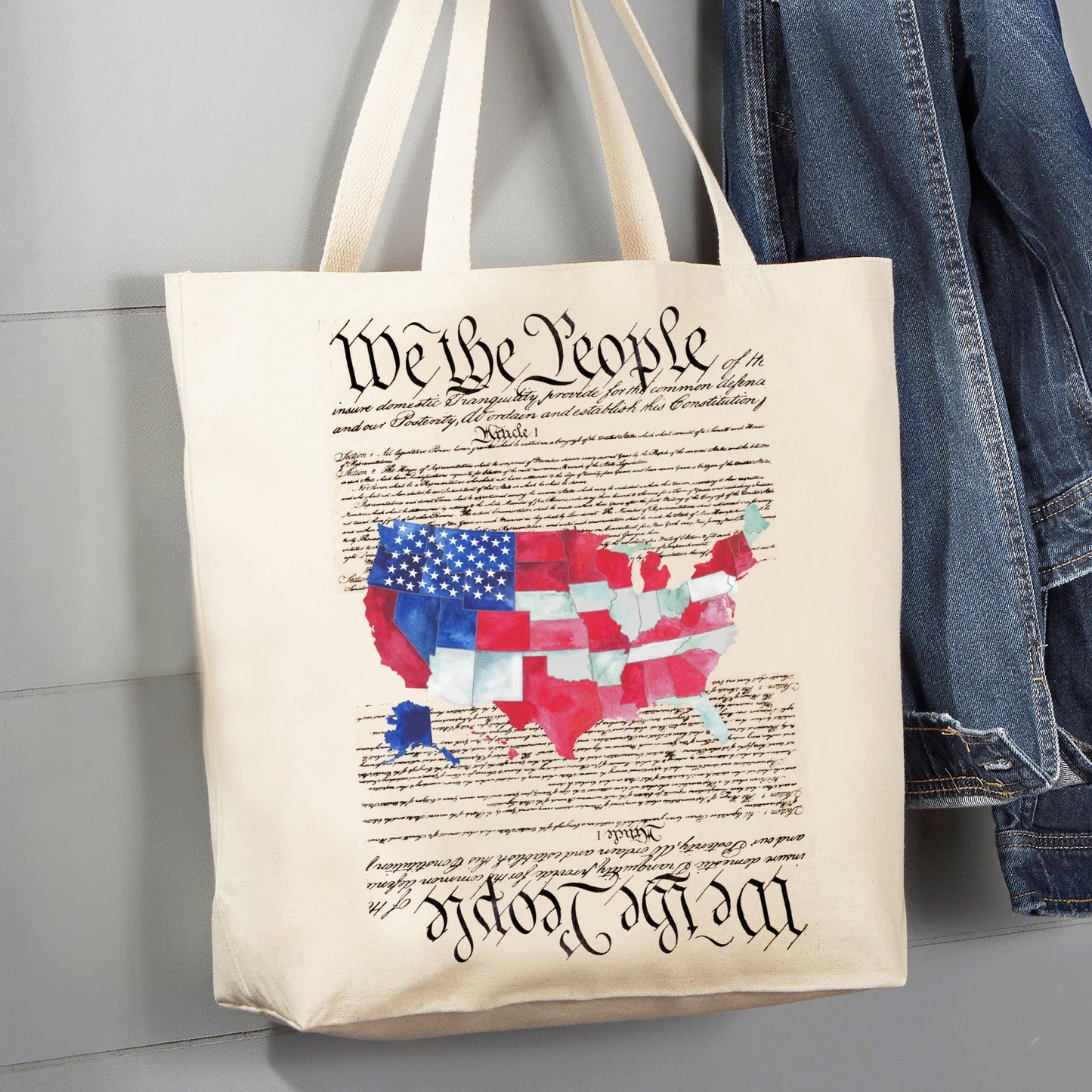 4th of July Patriotic 12 oz Canvas Tote Bag