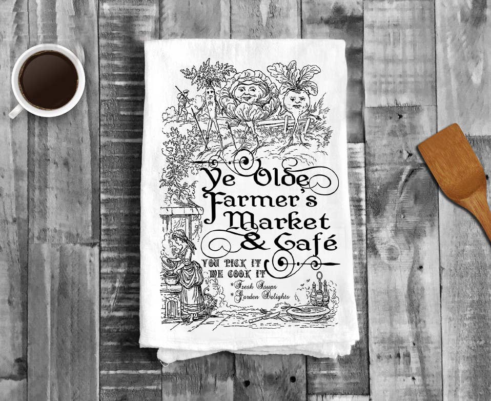 Country Farm, Farmers Market, Cotton Tea Towels