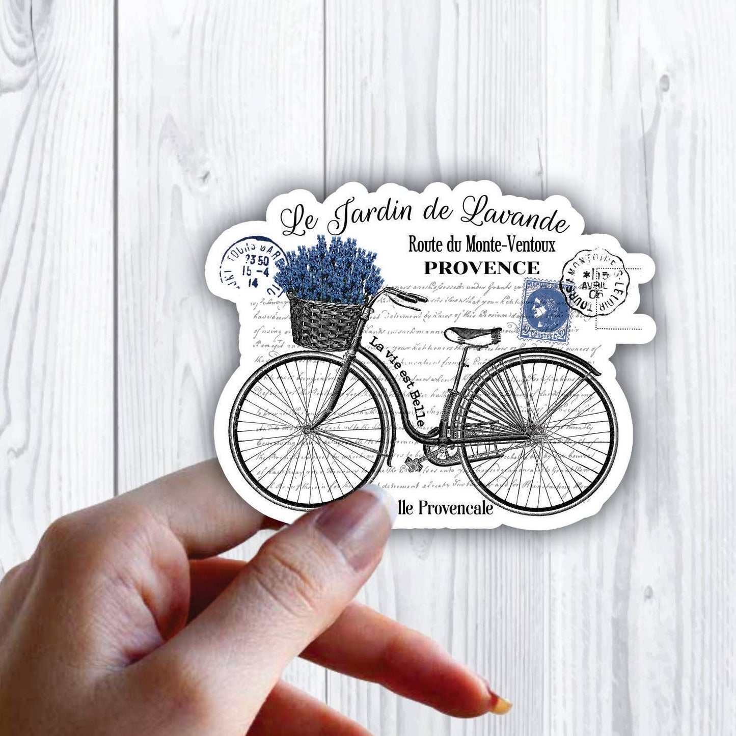 French Purple Lavender Bicycle Sticker Waterproof Vinyl