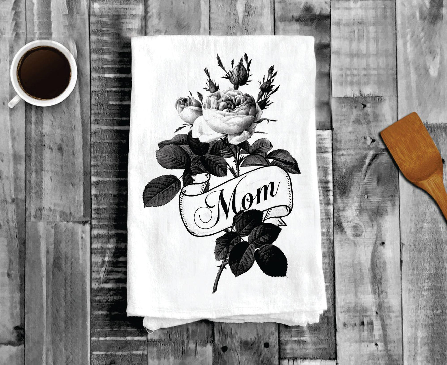 Mom Rose Tattoo, Cotton Tea Towels