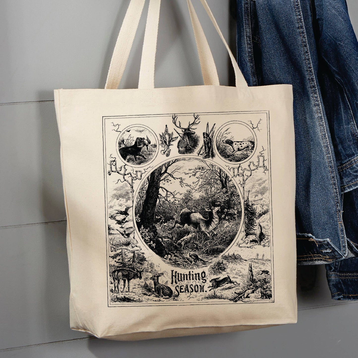 Hunting Season Deer, 12 oz Tote Bag