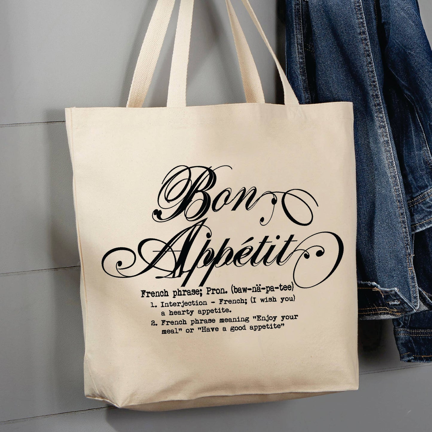 Vintage Victorian French, Bon Appetit, 12 oz Tote Bag