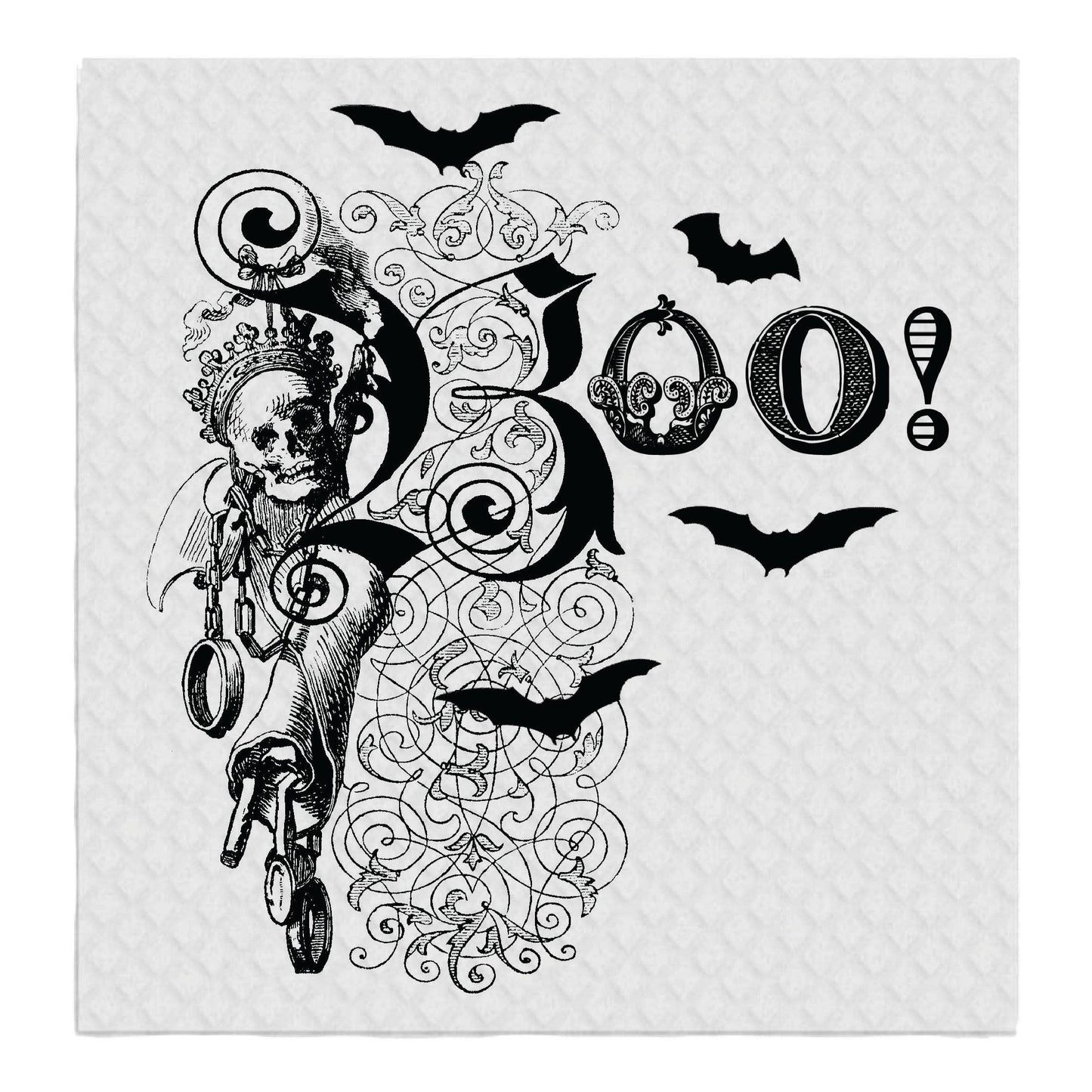 Boo! Fancy Bats Skull Swirls halloween SWEDISH DISH CLOTHS