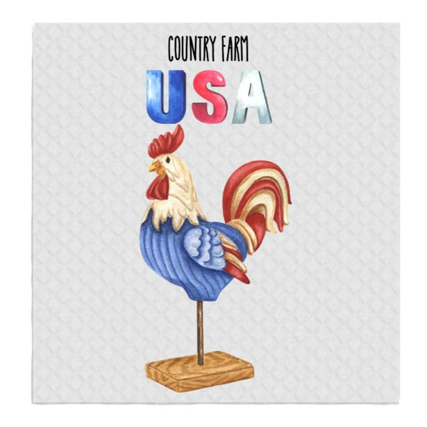 4th of July Patriotic Country Farm USA SWEDISH DISH CLOTHS