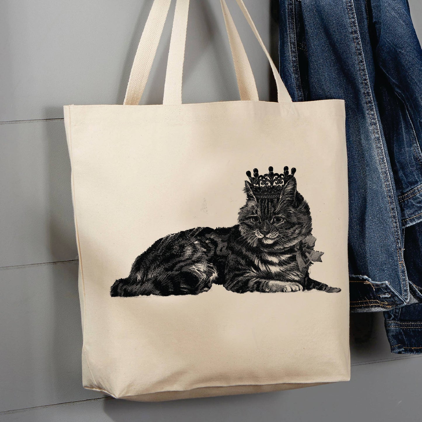 Cat Laying Crown, 12 oz Tote Bag