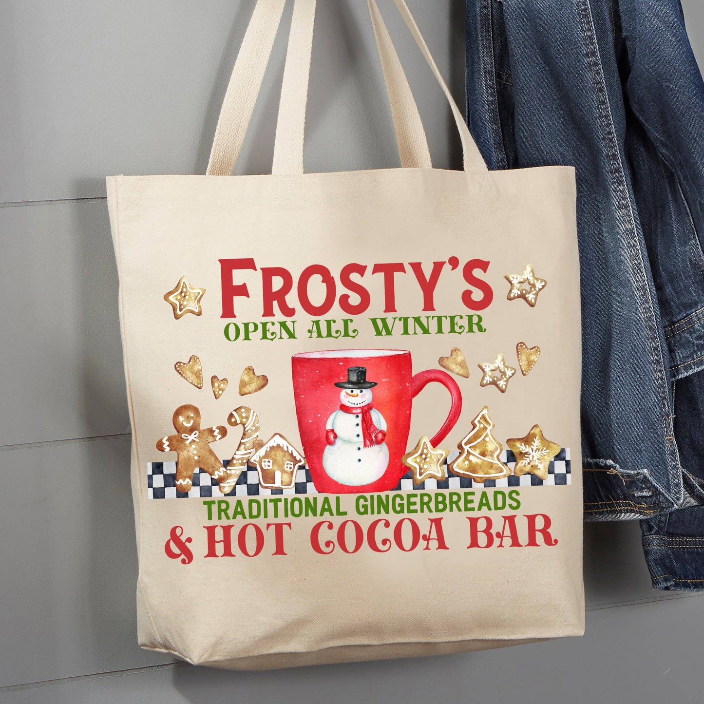 Frosty's Winter Gingerbread 12 oz Tote Bag