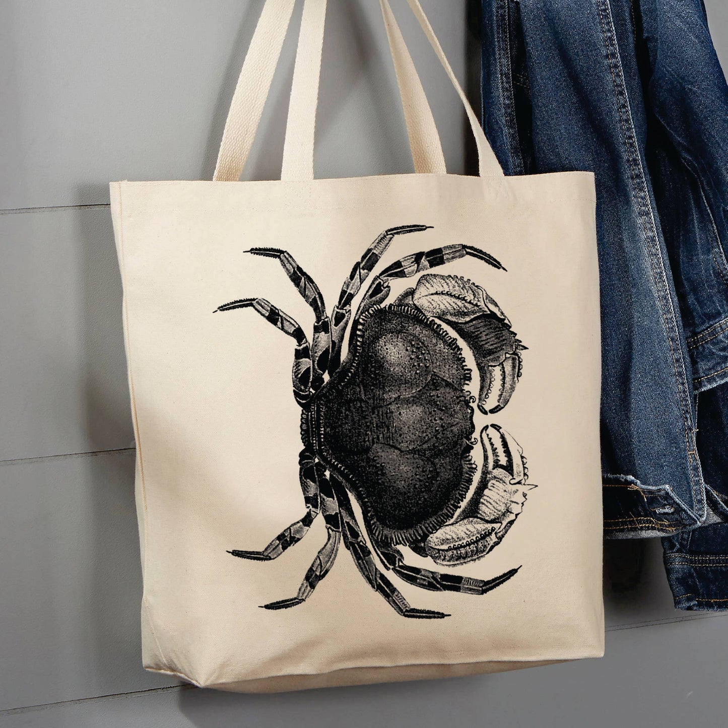 Vintage Victorian Crab, Ocean Creatures, 12 oz Tote Bag