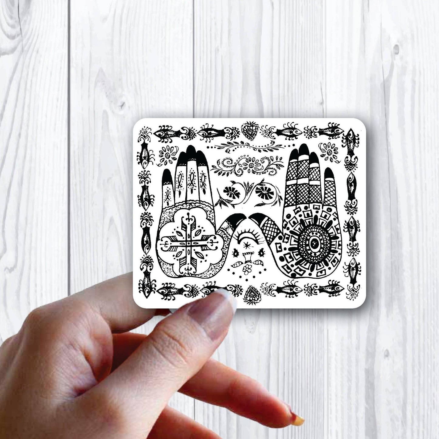 Hands Hentai Fancy Frame Sticker