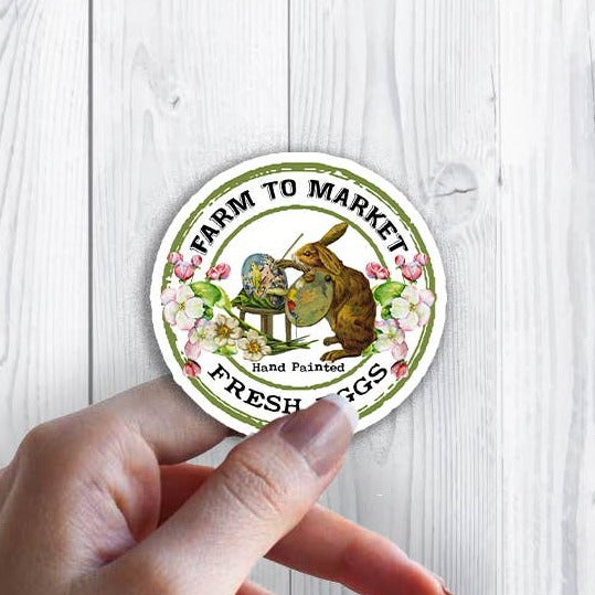 Easter Farm Fresh Easter Eggs Waterproof Vinyl Sticker