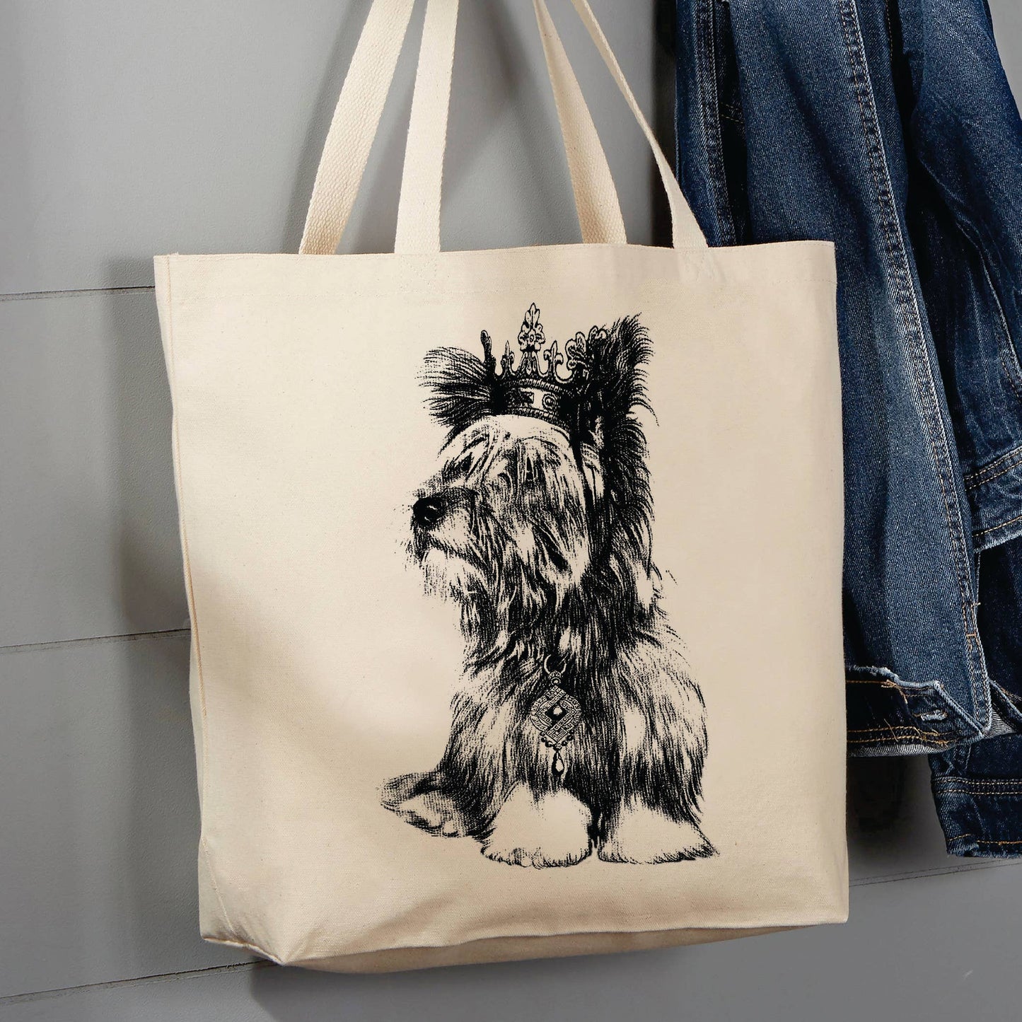 Yorkshire Terrier Dog Crown , 12 oz Tote Bag
