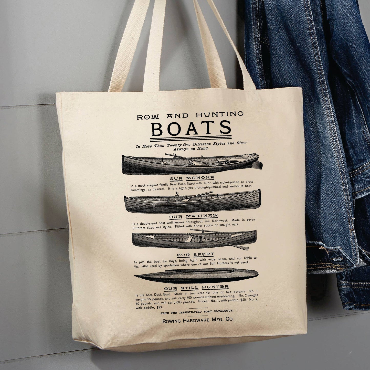 Row and Hunting Boats, 12 oz Tote Bag