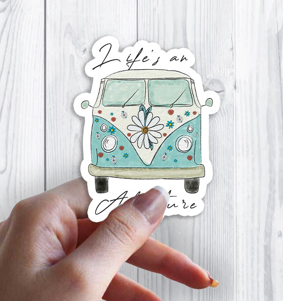 Life is an Adventure VW Bus Hippie Sticker Decal