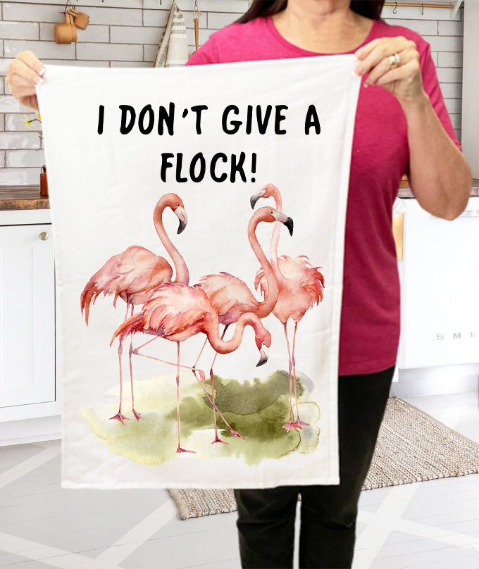 Pink Flamingo I Don't Give A Flock Cotton Terry Towels Kitchen