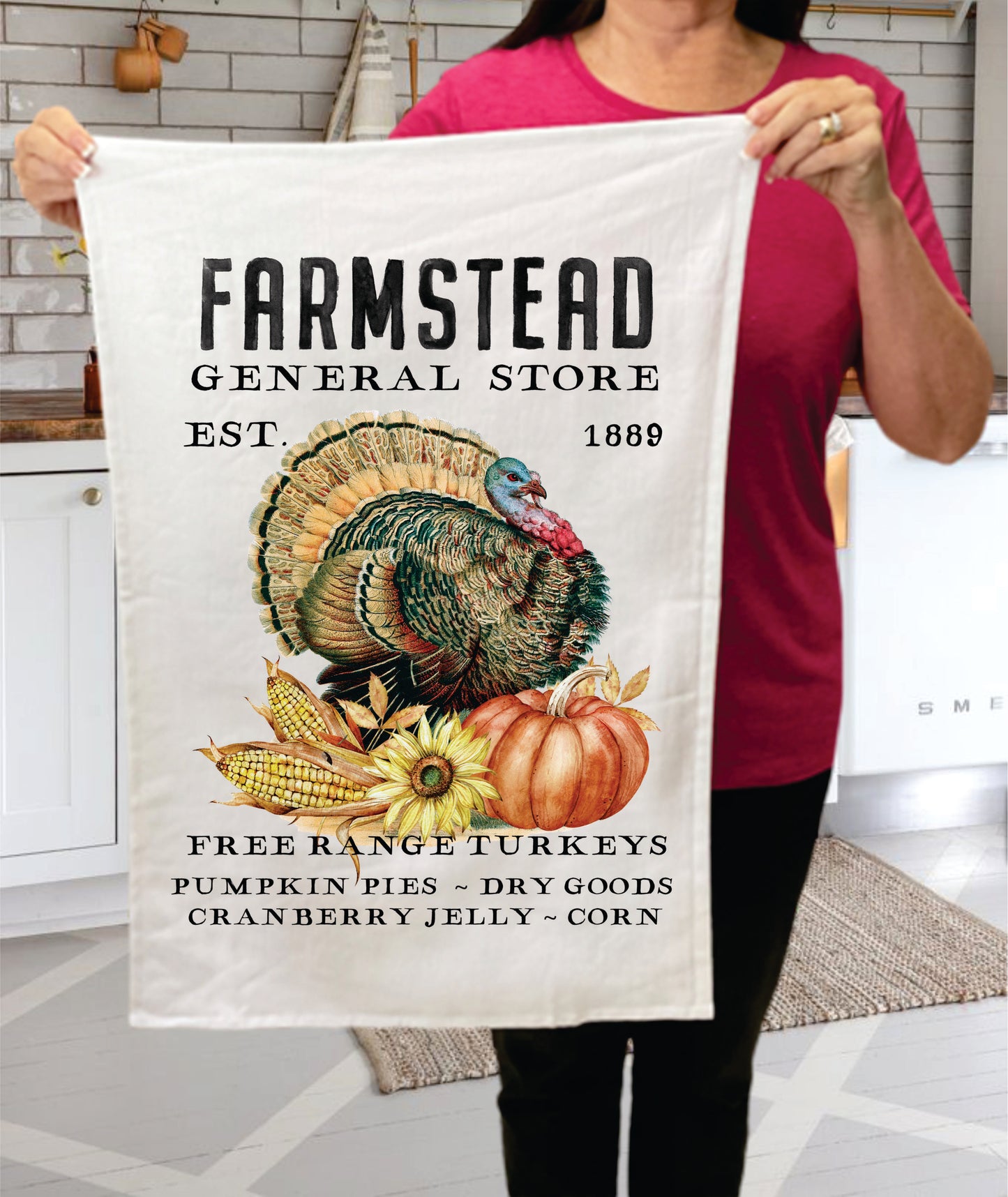 Merry Christmas Happy New Year Cotton Terry Towels