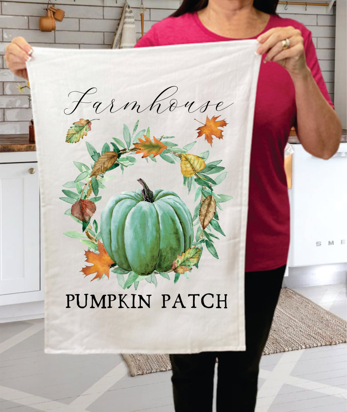 Farm Fresh Pumpkin Plaid, Cotton Terry Towels