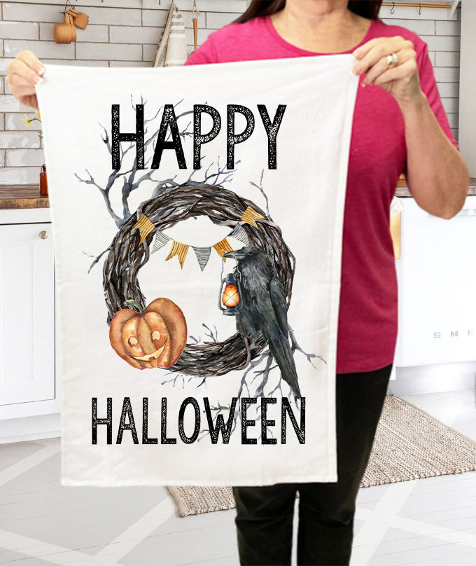 Skeleton Crows Halloween Cotton Terry Towels Kitchen
