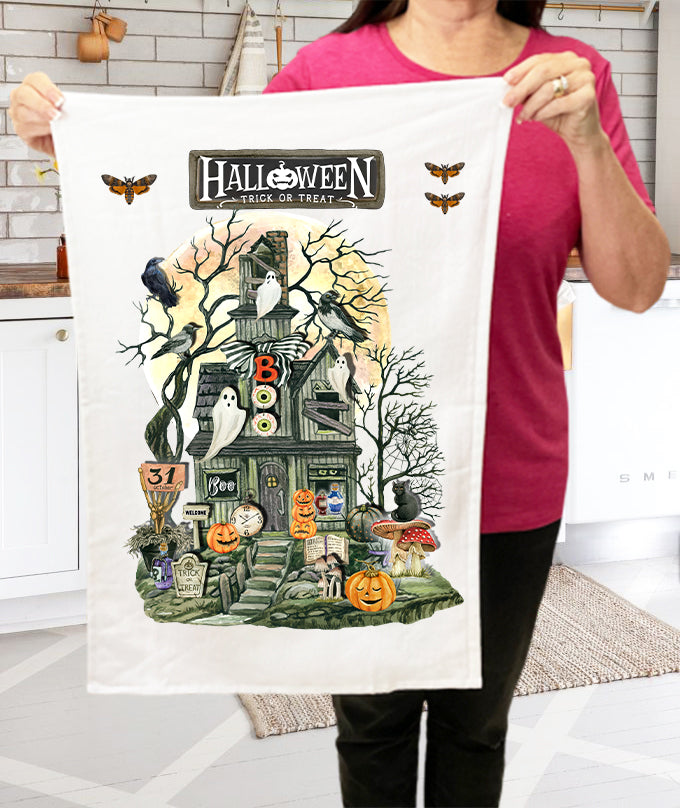 Halloween Black Cat Candy Co. Kitchen Terry Towel