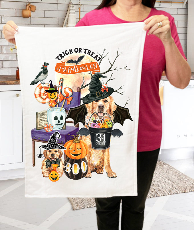 Halloween Haunted House Kitchen Terry Towel