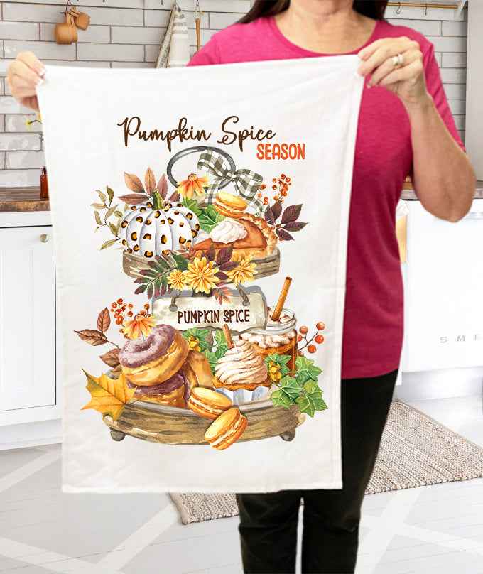 Fall Autumn Farm Fresh Pumpkins Kitchen Terry Towel