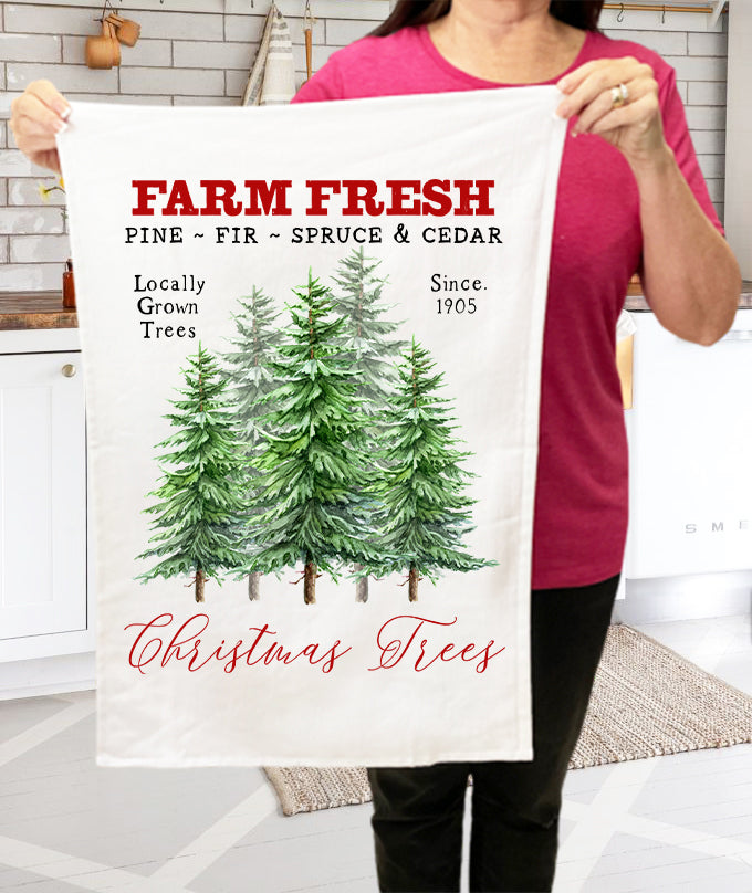 Merry Christmas Ice Skating Wreath Terry Towel