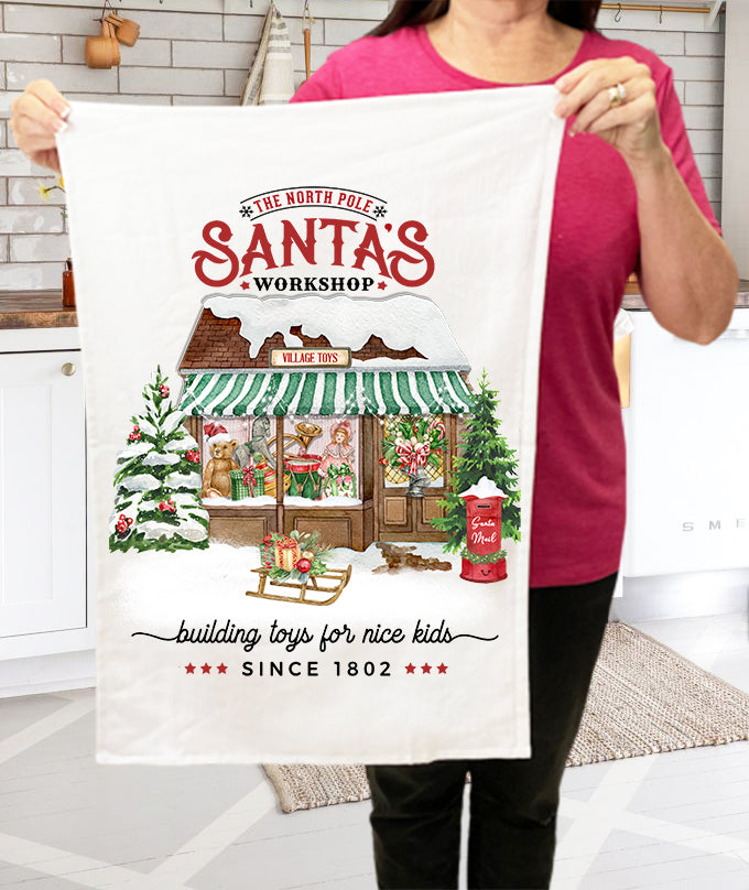 Christmas Tree Farm Red Buffalo Plaid Terry Towel