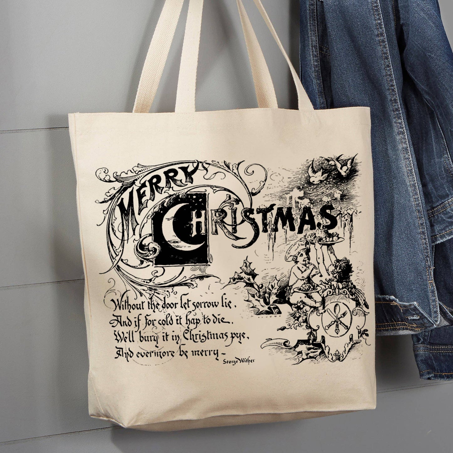 Merry Christmas Door Sorrow Lie, 12 oz  Tote Bag
