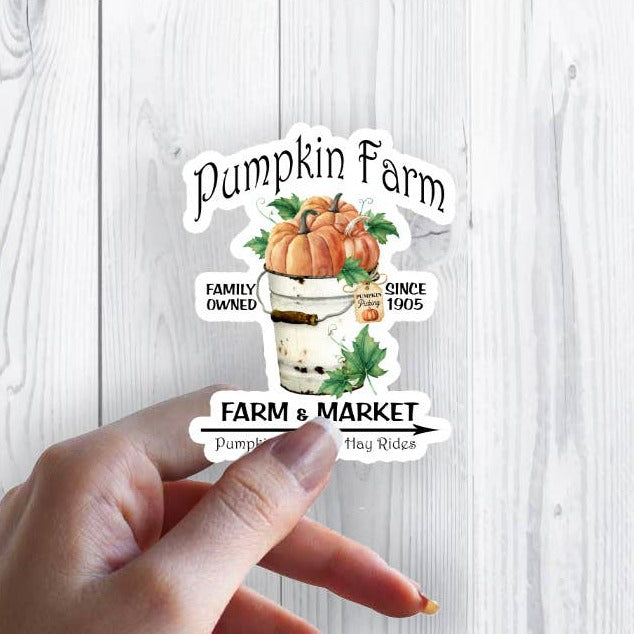 Fall Autumn Pumpkin Farm Market Sticker