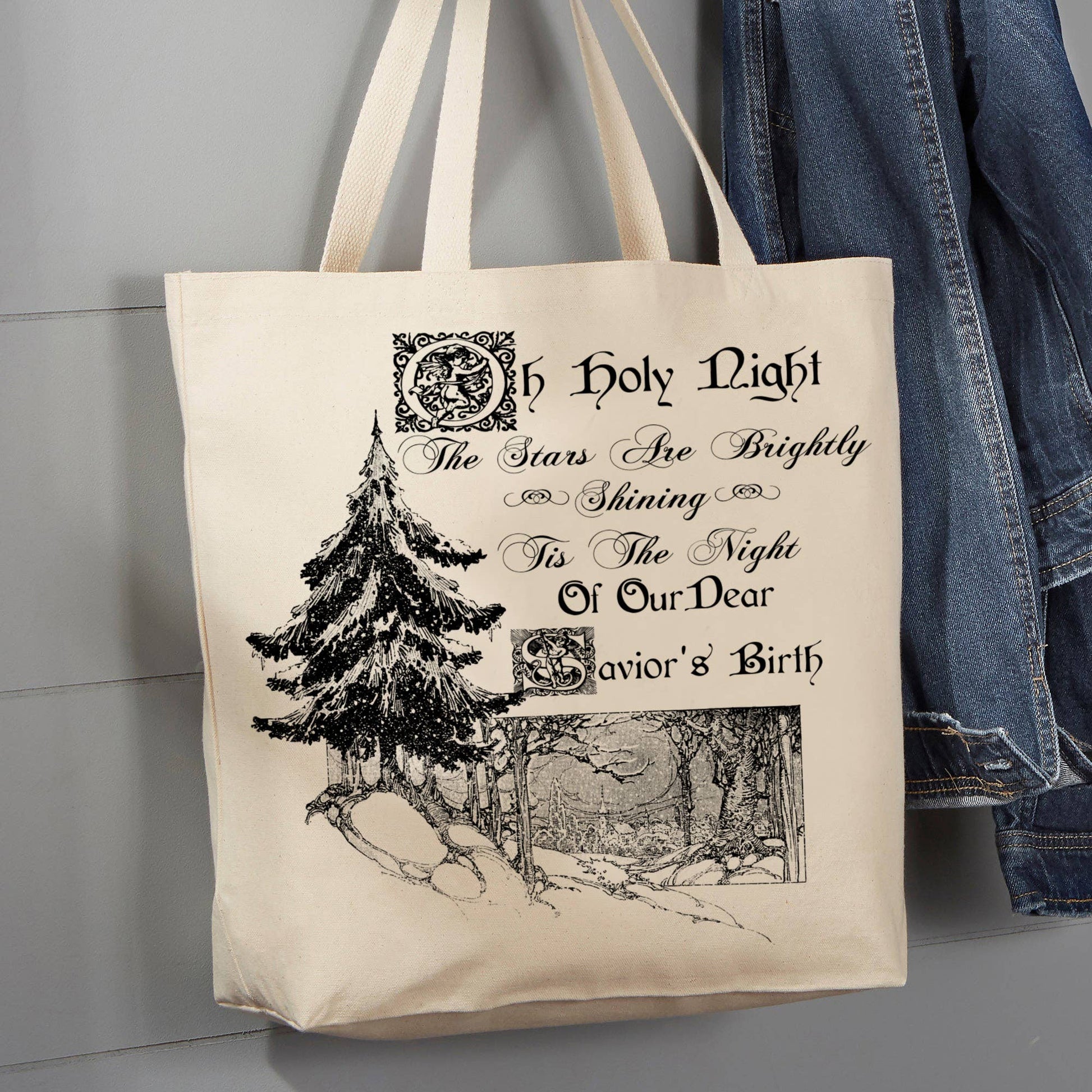 Oh Holy Night Christmas Tree, 12 oz  Tote Bag