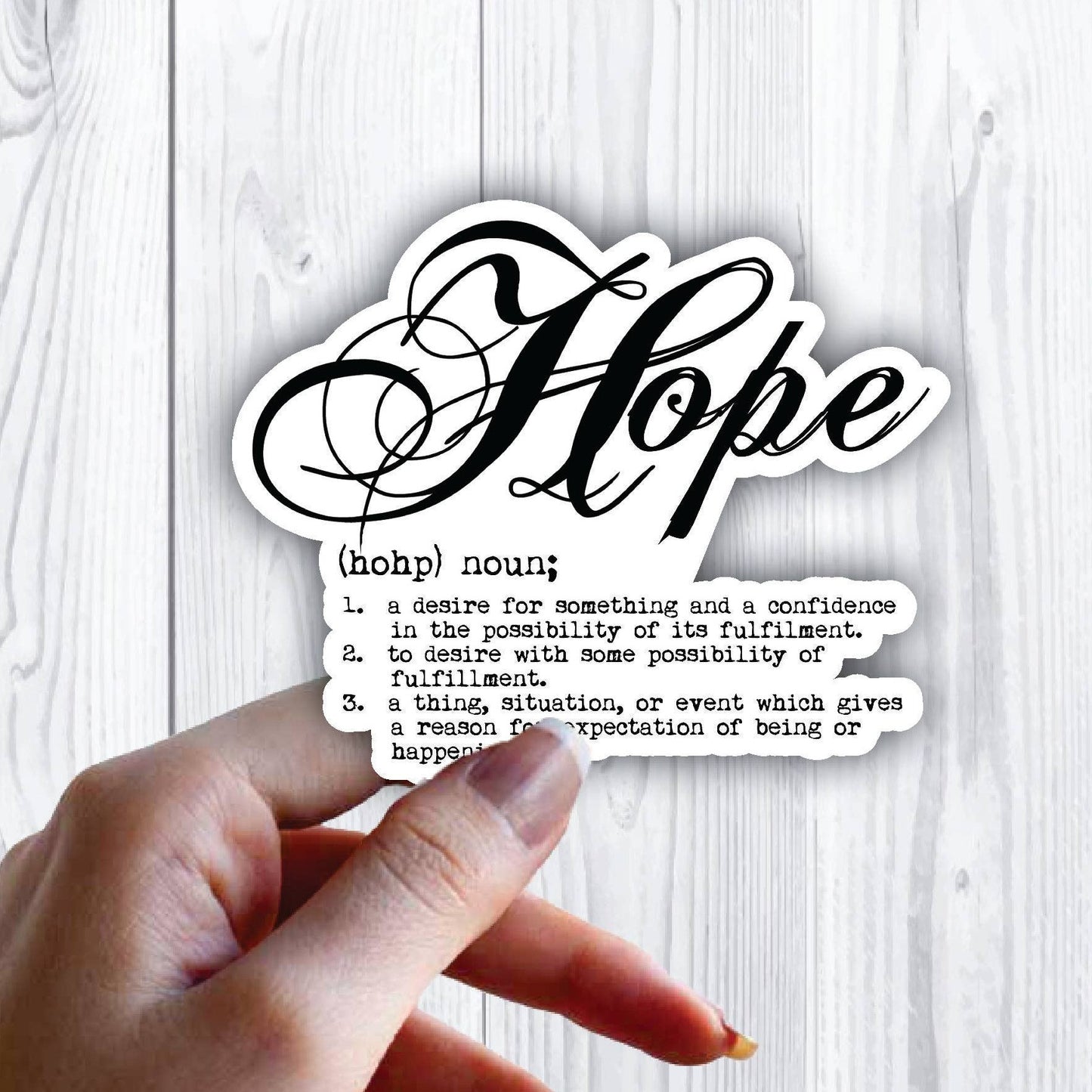 Hope Definition Fancy Cursive Sticker