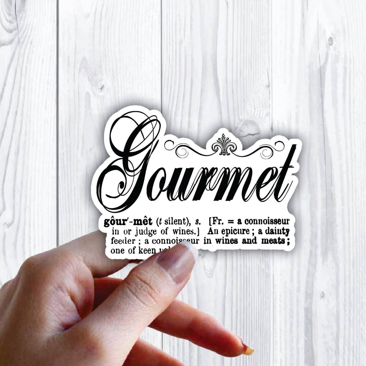 Gourmet Definition Fancy Cursive Sticker