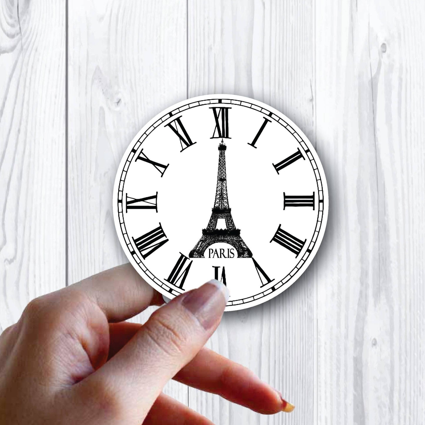 Paris Eifel Tower Clock Roman Sticker