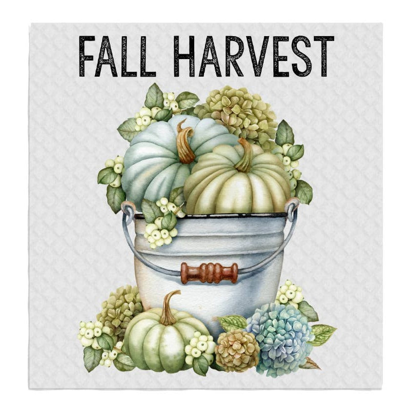 Fall Harvest Pumpkin Hydrangea SWEDISH DISH CLOTHS Kitchen