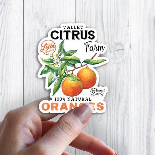 Farm Fresh Citrus Oranges Sticker