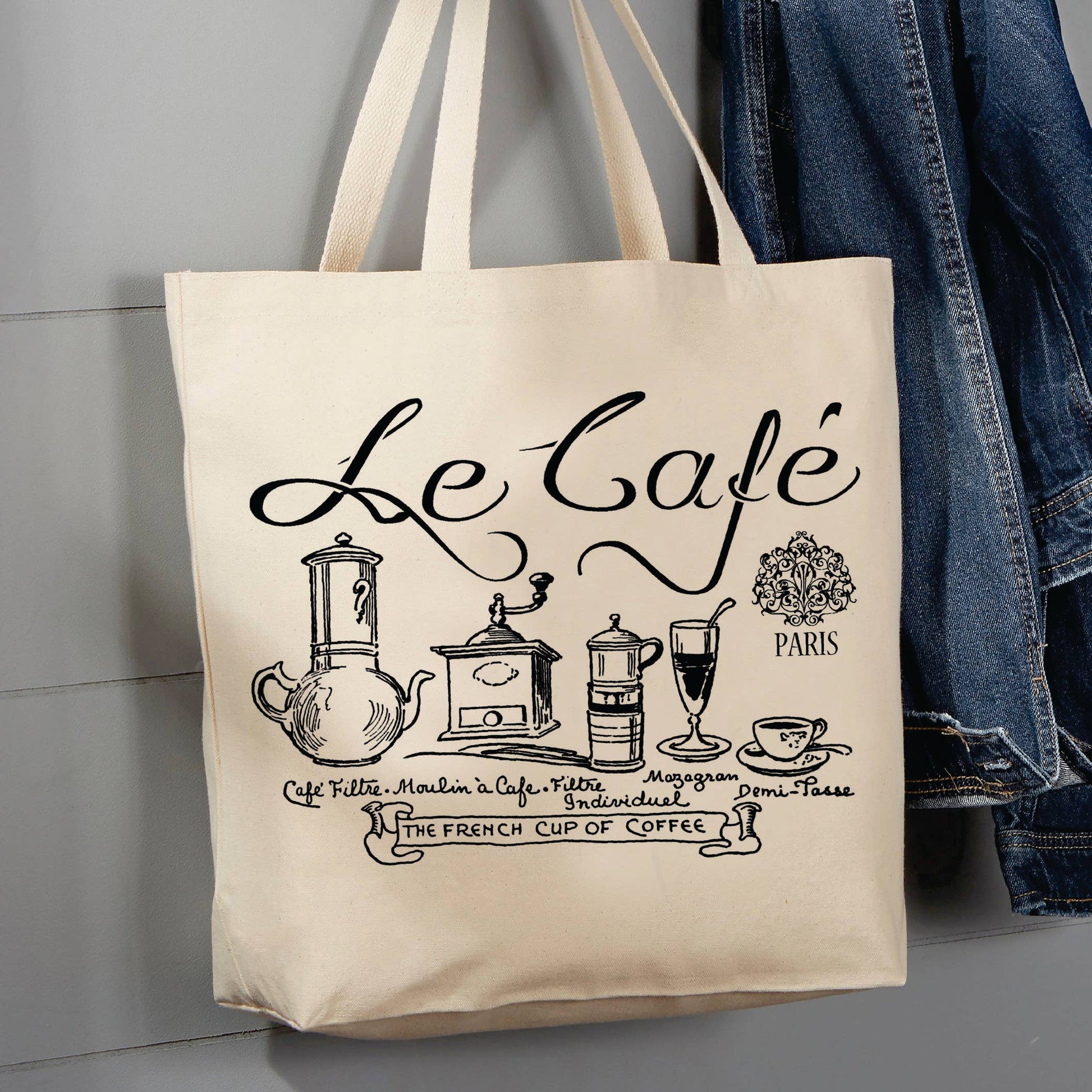 Victorian French Coffee Le Cafe France 12 oz Tote Bag Jessy Lane