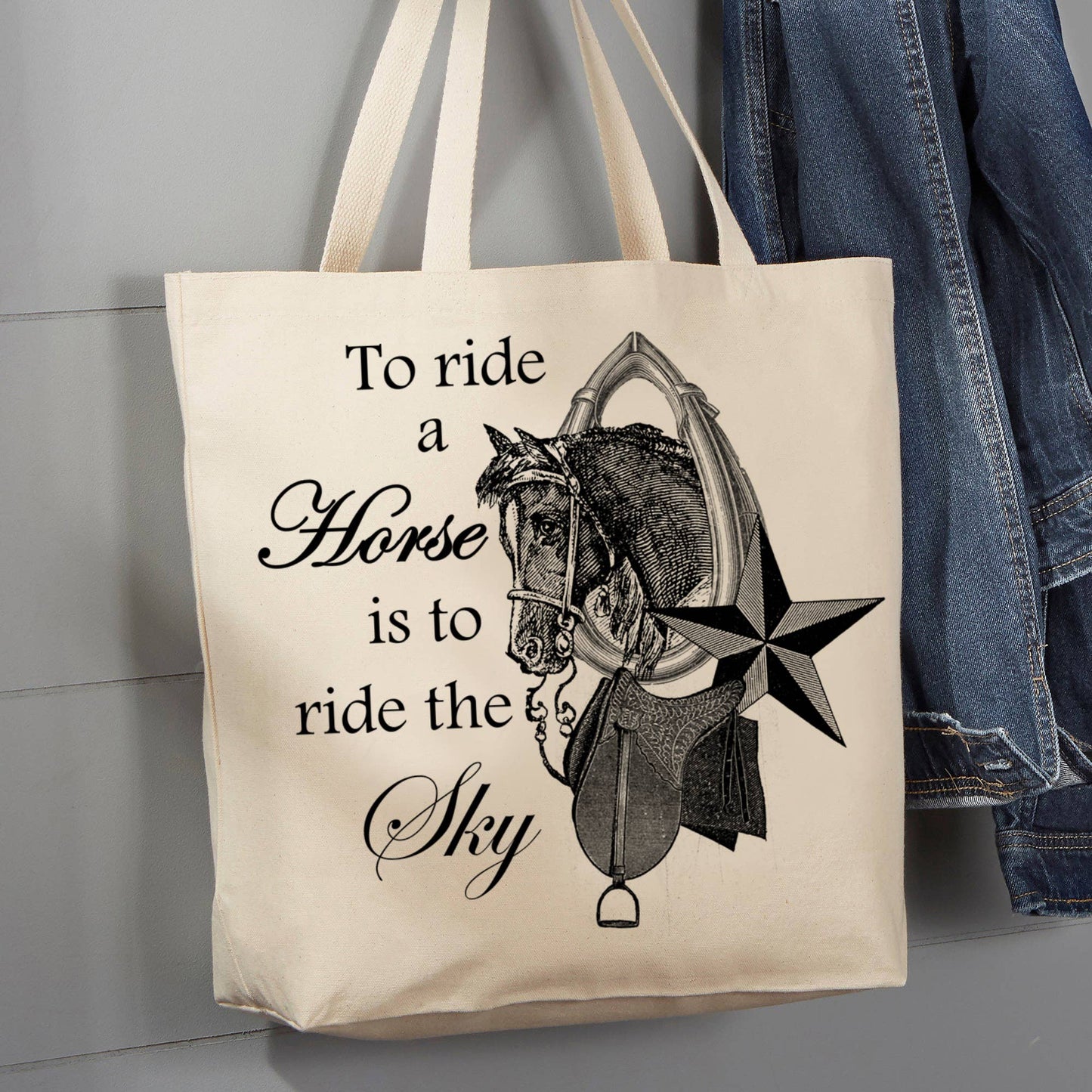 To Ride a Horse is to Ride the Sky, 12 oz  Tote Bag