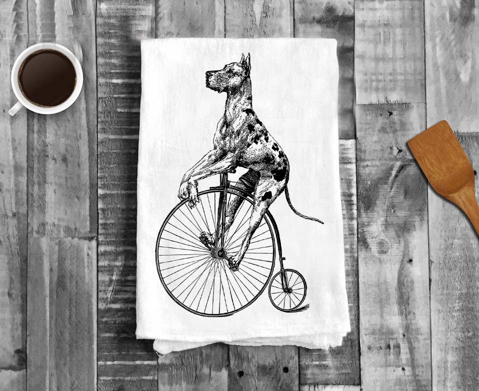 Great Dane Bike, Cotton Tea Towels