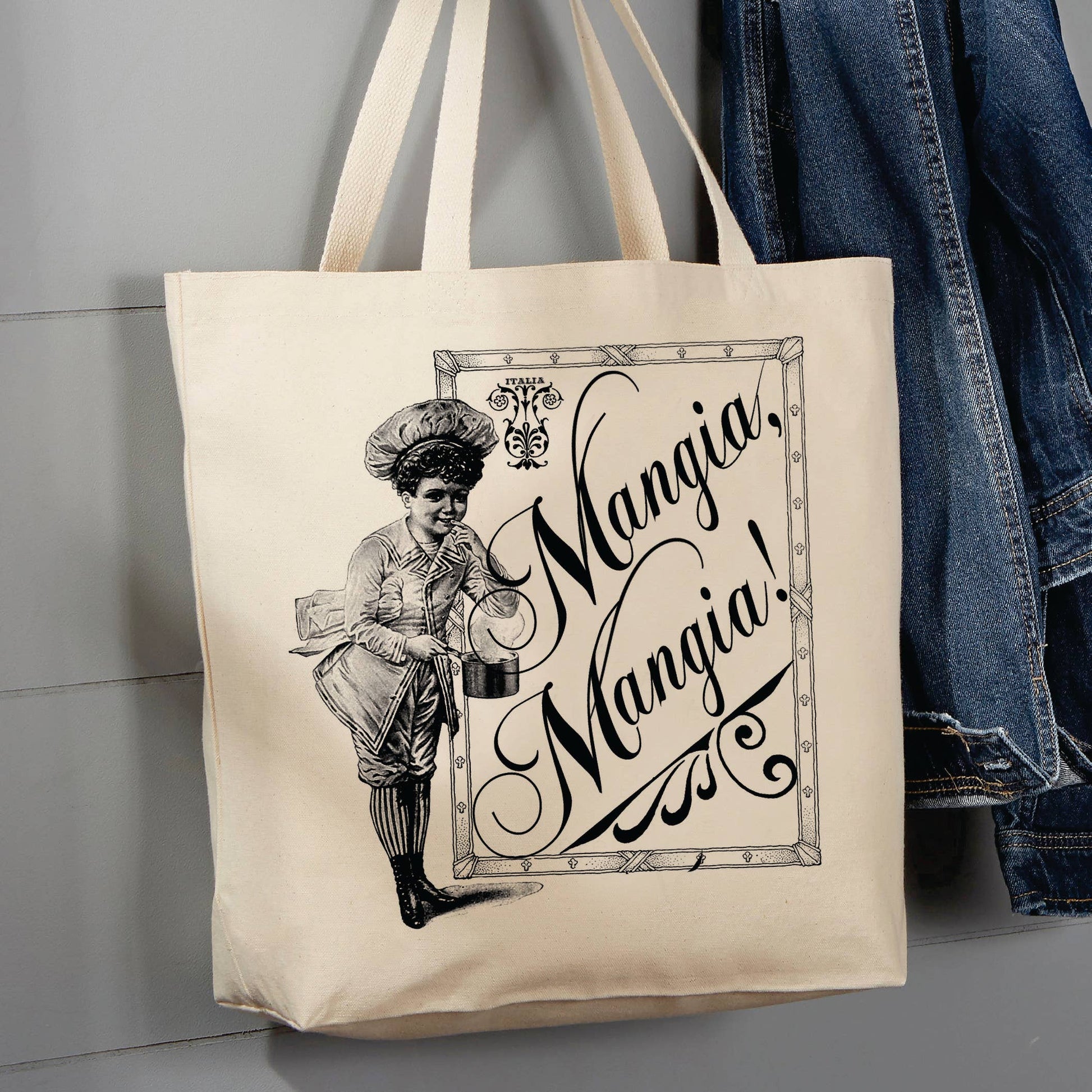 Victorian Mangia Mangia, Italian, Italy, 12 oz  Tote Bag