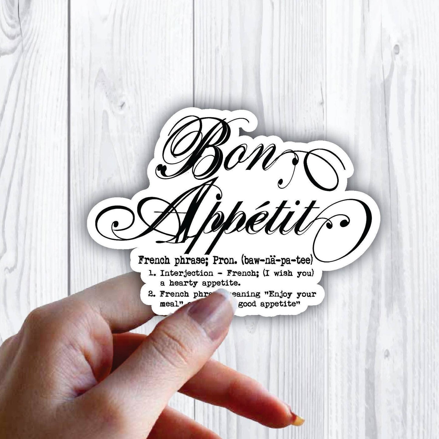 Bon Appetit Definition Fancy Sticker