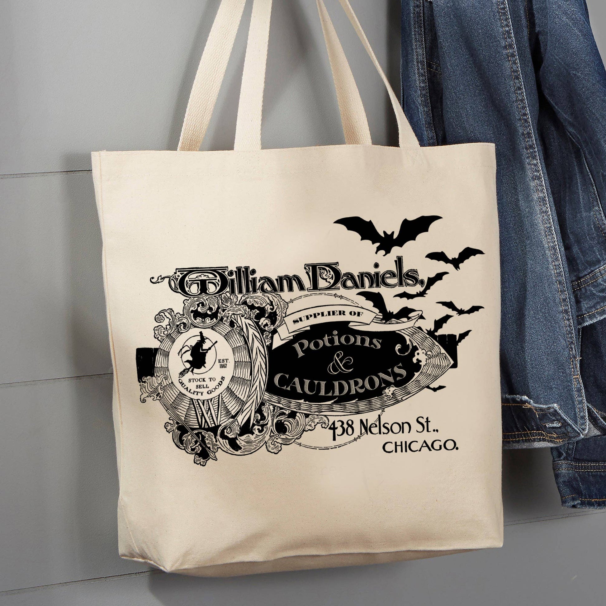 William Daniels Potions and Cauldrons Witch, 12 oz  Tote Bag