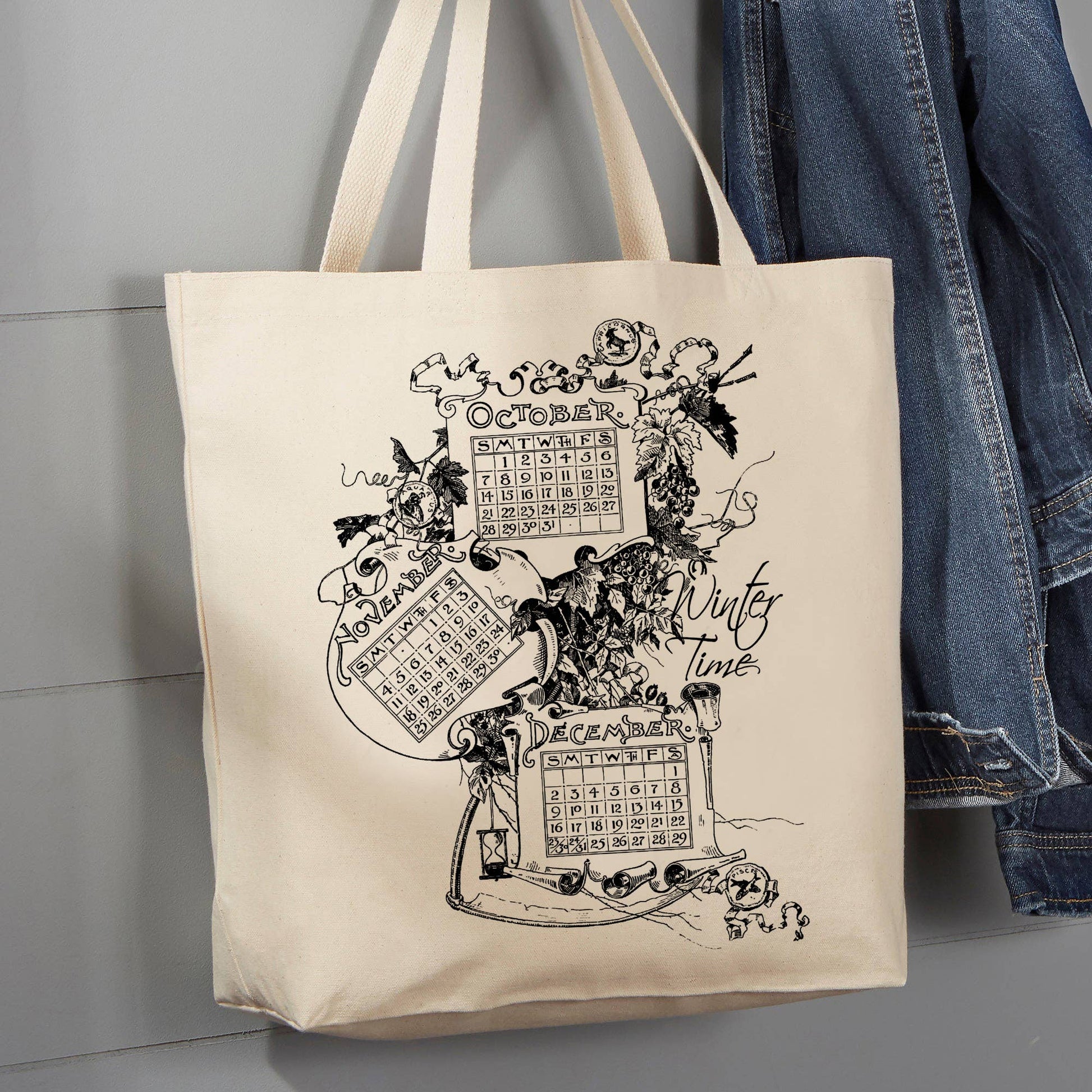 Winter Calendars Festive Fall, 12 oz  Tote Bag