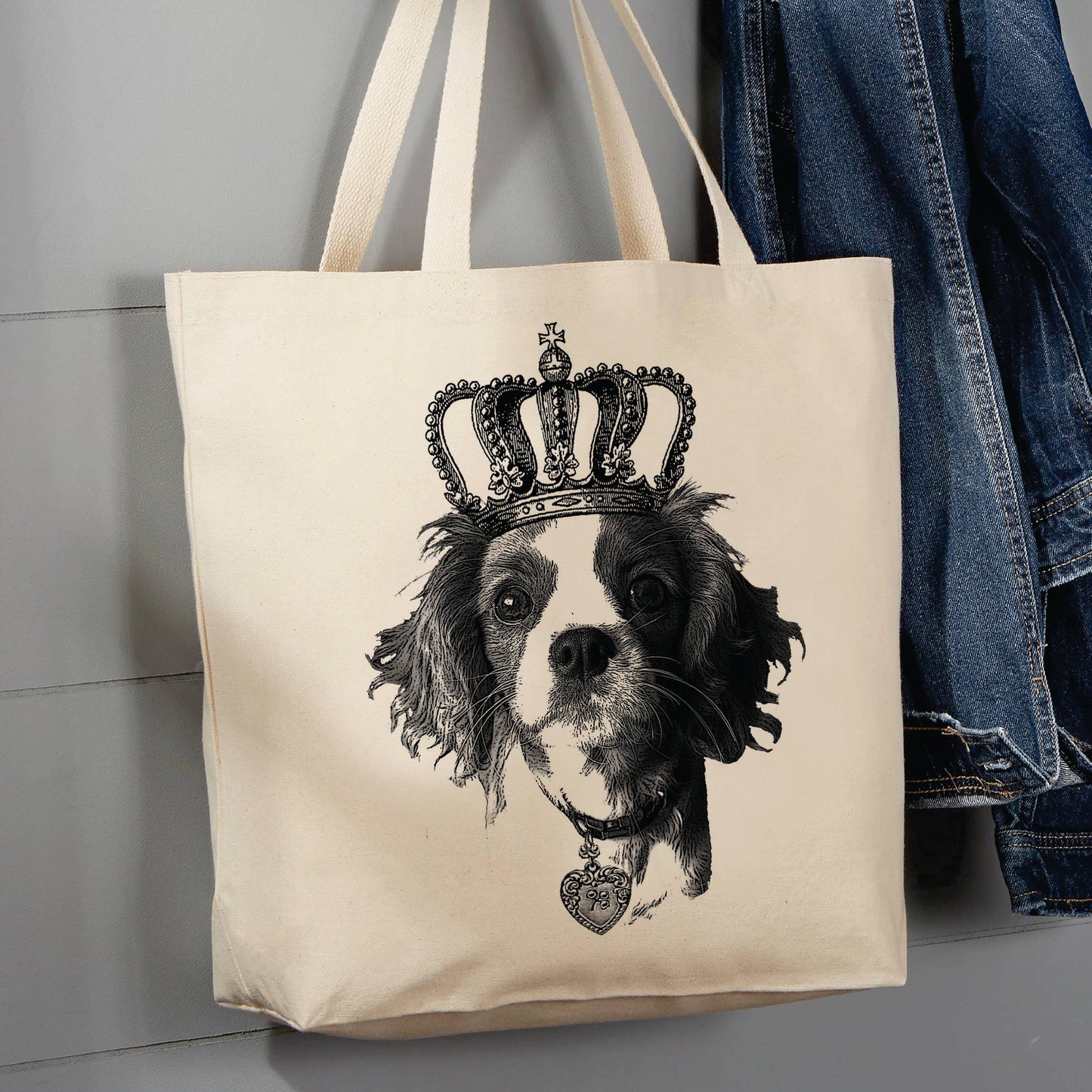 Cavalier King Charles Terrier Dog Crown, 12 oz  Tote Bag