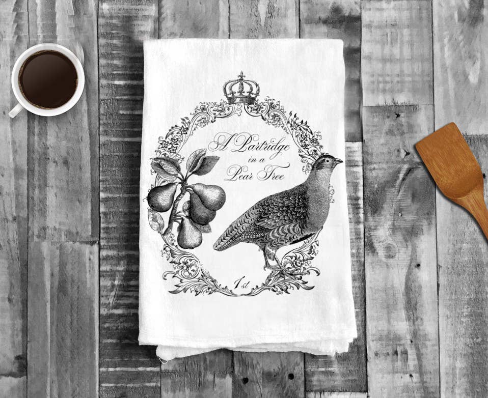 Partridge in a Pear Tree Christmas, Cotton Tea Towels