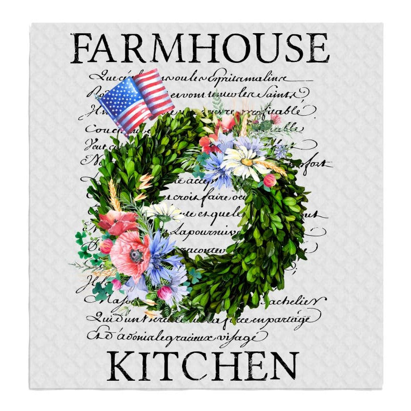 4th of July Patriotic Farmhouse Kitchen SWEDISH DISH CLOTHS