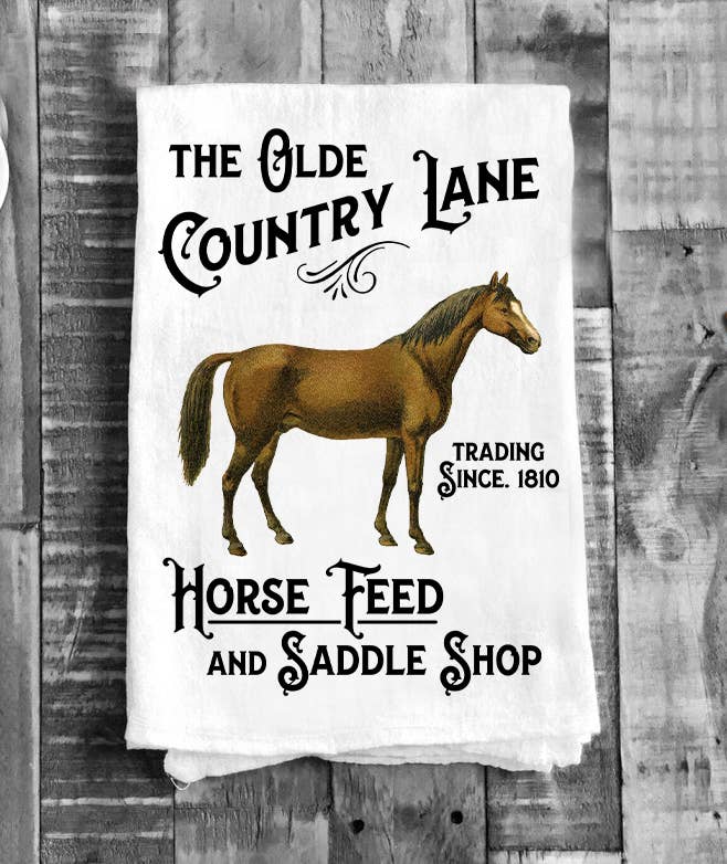 Country Lane Horse Feed Kitchen Cotton Tea Towels