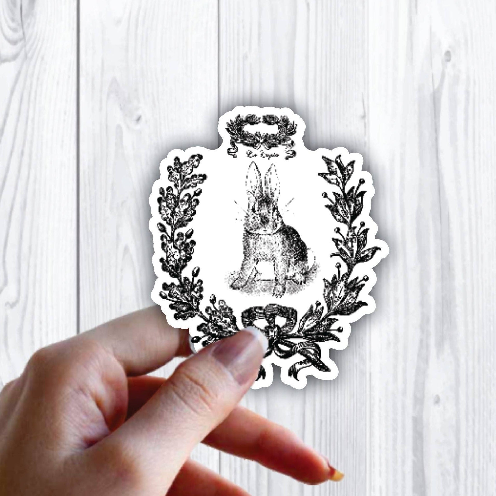 Bunny Rabbit Fancy Wreath Sticker